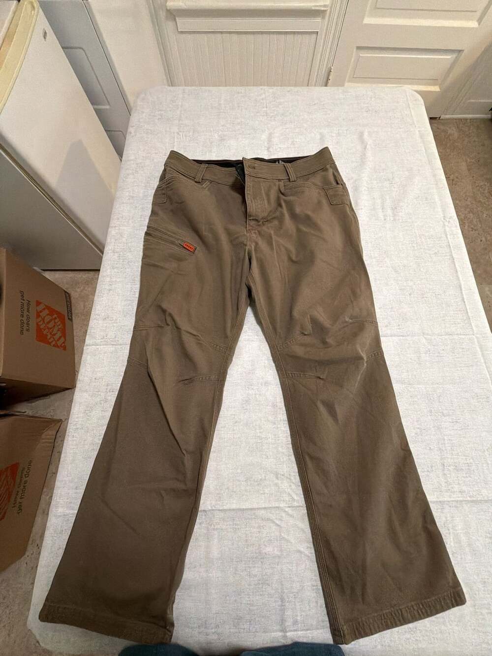 Brunt The Torra Work Pant Brown Canvas Utility Cargo Pants 36x30